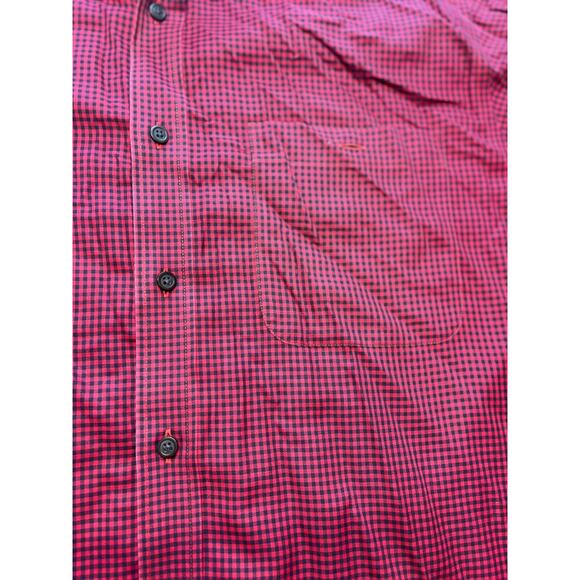 Orvis Button Down Shirt Gingham Check Red Black XL 100% Cotton - Picture 3 of 6